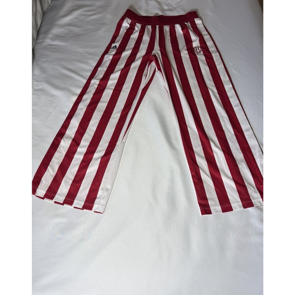 Adidas Indiana Hoosiers Candy Stripe Pants Red White Size Large IU NCAA